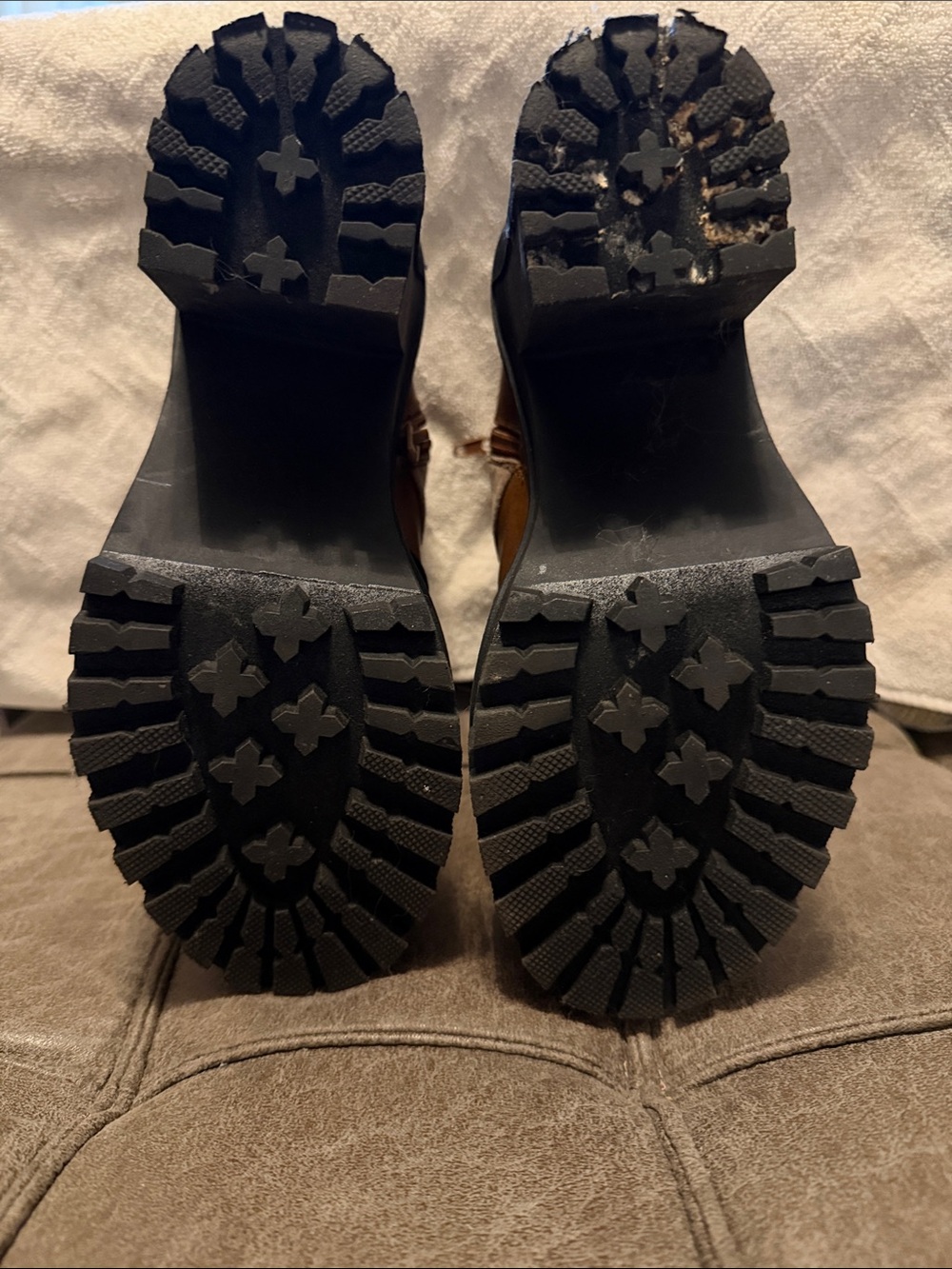 Steve Madden Tri-Tone Chunky Lace-Up Platform Boots - Picture 5 of 8